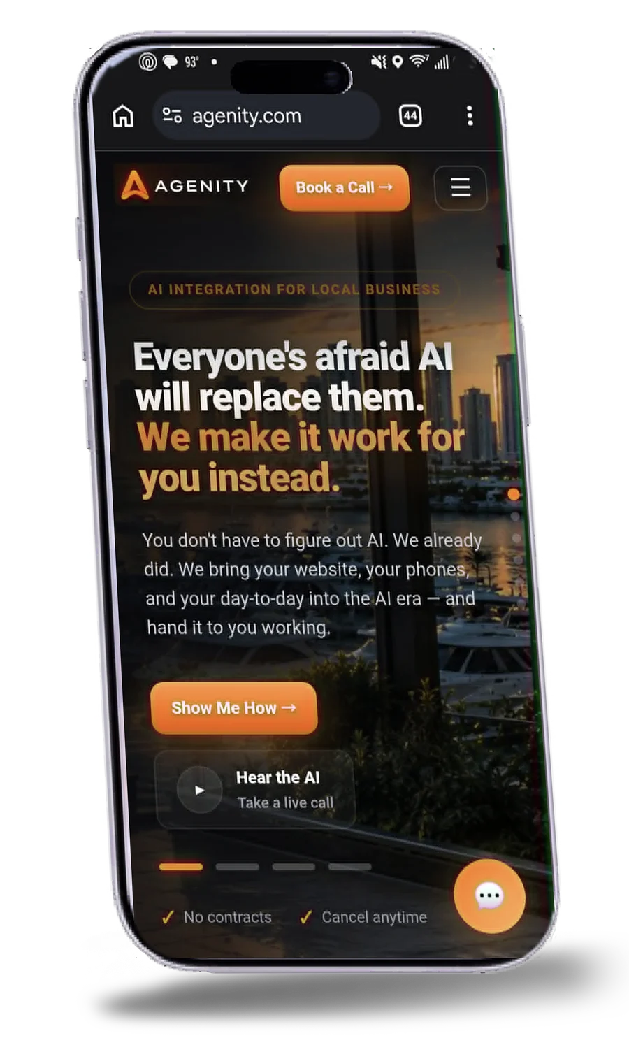 agenity.com on a phone