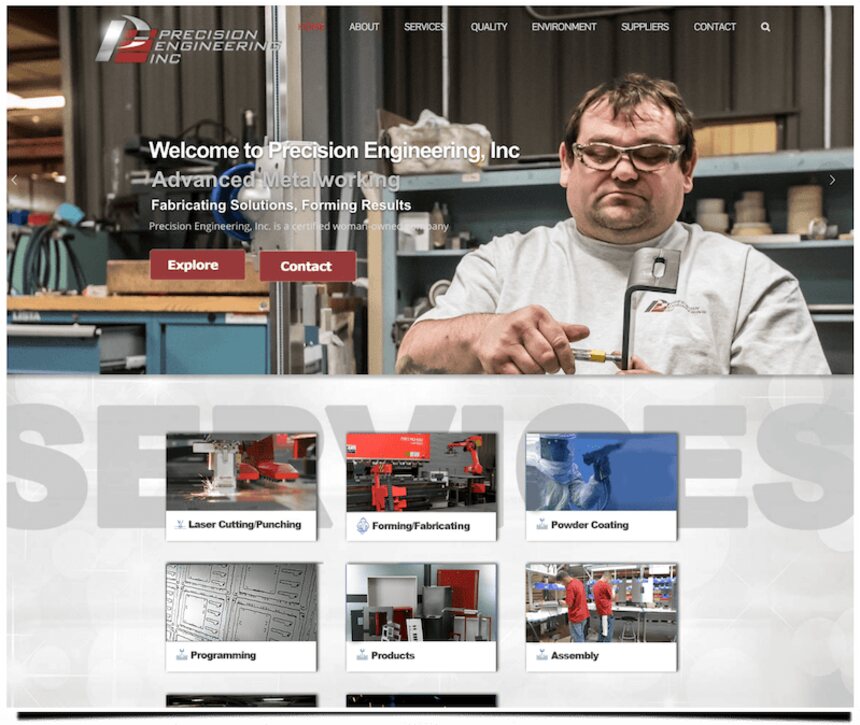 Precision Engineering website by Agenity