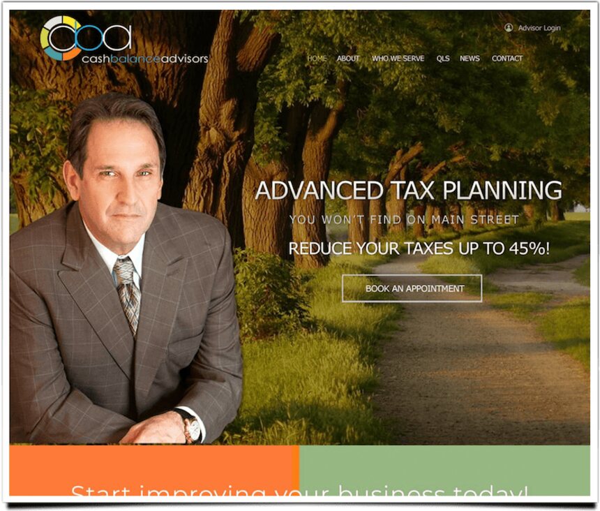 Cash Balance Advisors website by Agenity