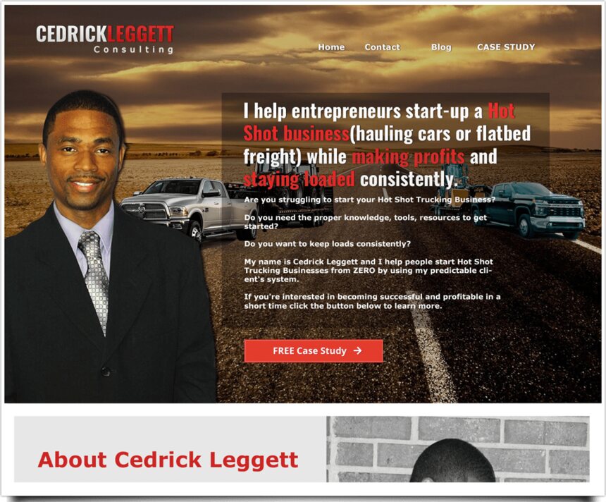 Cedrick Leggett website by Agenity