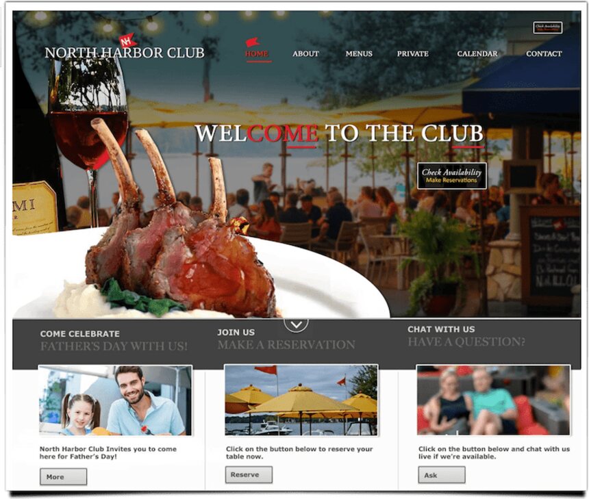 North Harbor Club website by Agenity