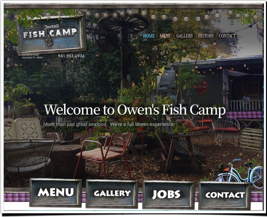 Owen's Fish Camp website by Agenity